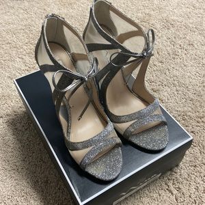 Silver glitter special occasion heels